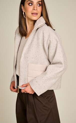 Due Amanti jacket Justine beige shyne mix FW26