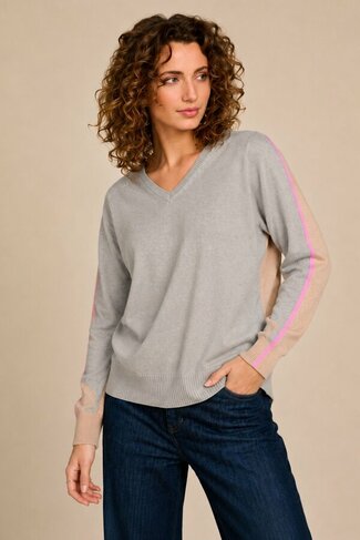 Due Amanti pull Drome pearl grey mix FW26