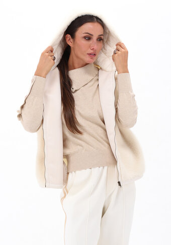 K-Design bodywarmer ivory gewatteerd bont look thermische 3M voering FW26