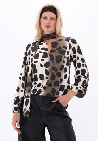 K-Design bloes panter ronde hals met sjaaltje & print FW26