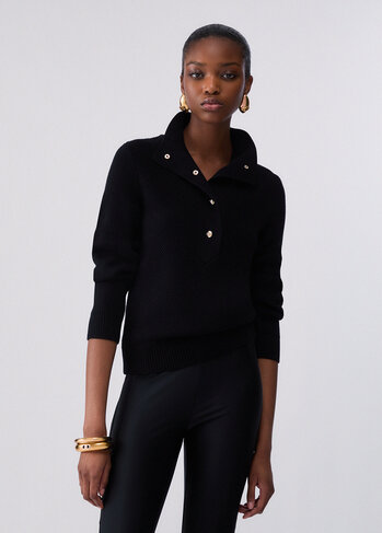 Liu-Jo pull met knoopsluiting nero FW26