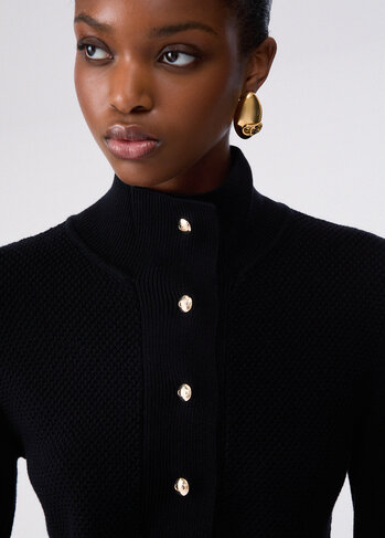 Liu-Jo pull met knoopsluiting nero FW26