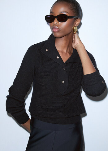 Liu-Jo pull met knoopsluiting nero FW26