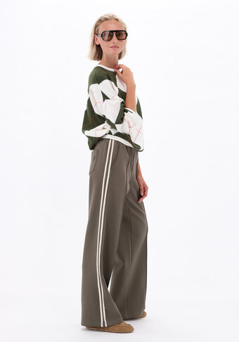 K-Design pull ronde hals met ruitmotief ecru FW26