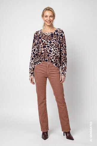 Monari pull leo ronde nek tiramisu patroon FW26