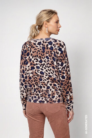 Monari pull leo ronde nek tiramisu patroon FW26