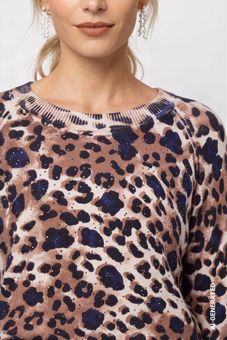 Monari pull leo ronde nek tiramisu patroon FW26
