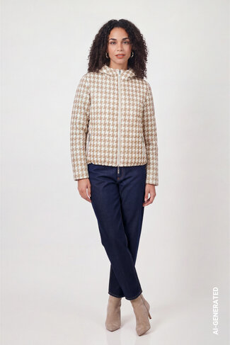 Monari jas sesame patroon FW26