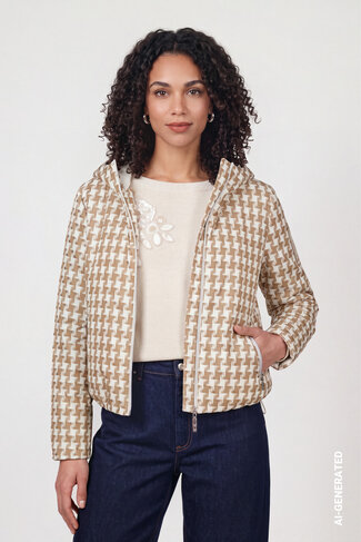 Monari jas sesame patroon FW26