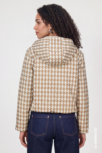 Monari jas sesame patroon FW26