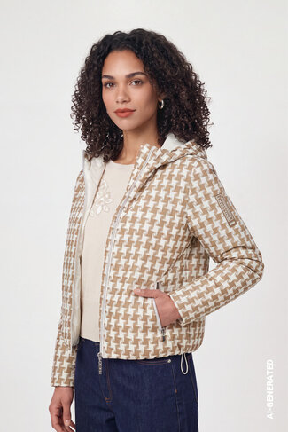 Monari jas sesame patroon FW26
