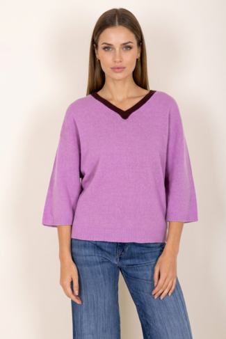 Due Amanti pull Sabina lilla+bordeaux FW26