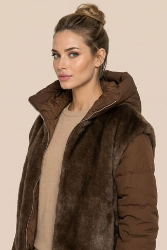 Due Amanti jacket Jade brown FW26