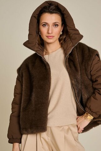 Due Amanti jacket Jade brown FW26