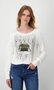 Monari t-shirt lange mouw met zakprint off-white FW24