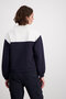 Monari sweater kleurblokken donker blauw/wit FW24