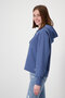 Monari sweater basic NYC met kap moonlight blauw FW24