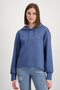 Monari sweater basic NYC met kap moonlight blauw FW24