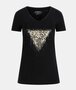 Guess t-shirt met driehoek dierenlogo zwart FW24