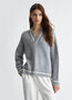 Liu-Jo sweater v-hals logo wol licht grijs FW24