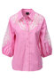 K-Design bloes met borduursel pink stripe SS25