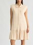 Liu-Jo kleed hemd met logo en strass steentjes natural beige SS25