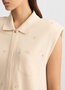 Liu-Jo kleed hemd met logo en strass steentjes natural beige SS25