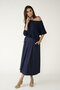 Due Amanti long skirt Utility navy with belt SS25