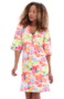 K-Design jurk v-hals  met bloemen design SS25
