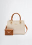 Liu-Jo handtas met bijpassende clutch cream/bruin SS25