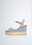 Liu-Jo sandaal plateau Karen monogram wedge SS25