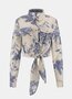 Guess bloes cropped bloemenprint blauw SS25
