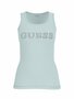 Guess top stretch logo misty teal SS25