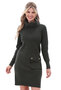 K-Design jurk met rolkraag en zakje climbing ivy FW25