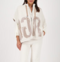 Monari jacket strickcape schrift cashmere pattern FW25